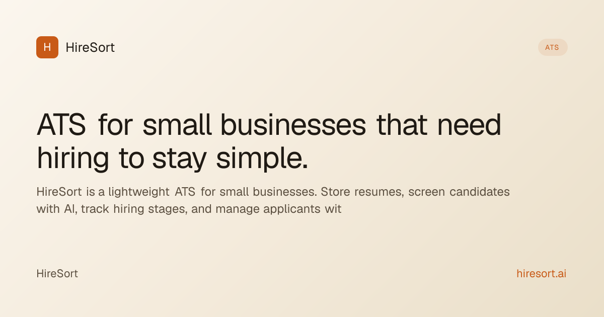 ATS for Small Businesses | Lightweight Applicant Tracking System ...
