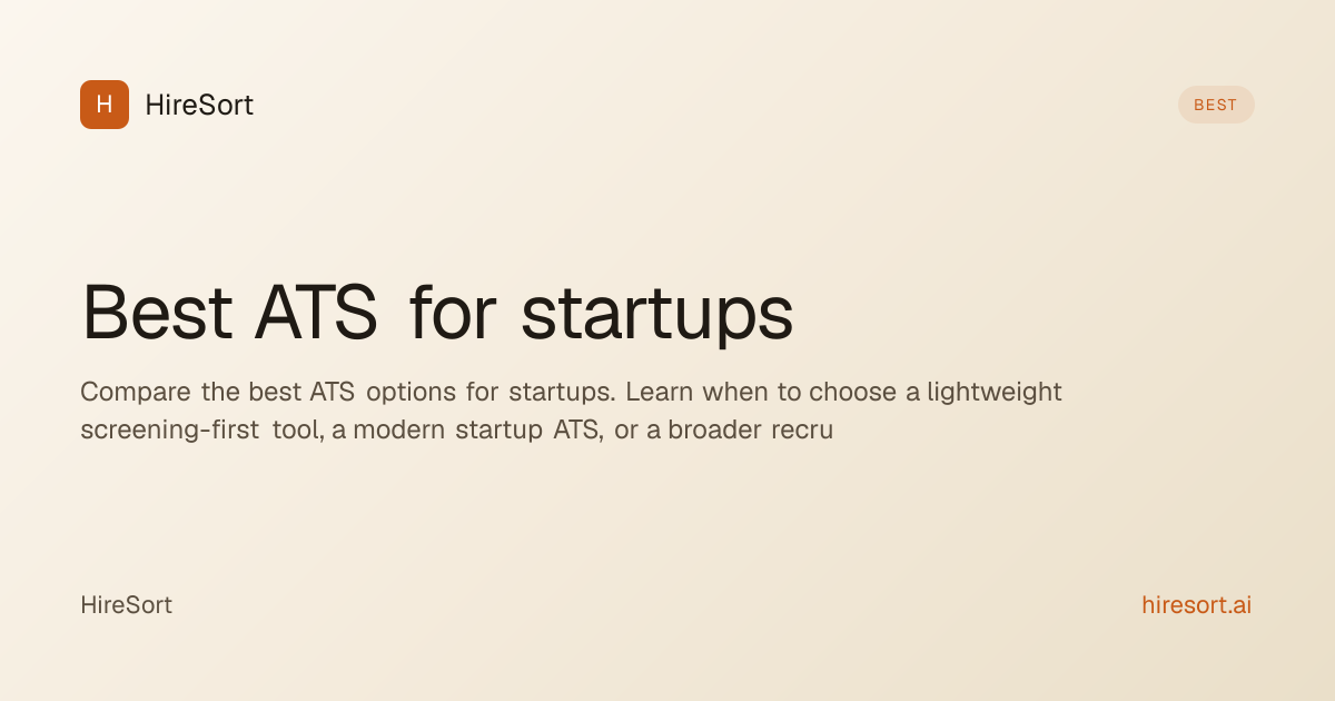 Best ATS for Startups in 2026 | HireSort - HireSort